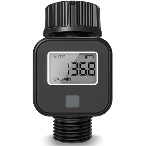 Enregistreur de Débit d'Eau, Compteur d'Eau Numérique avec Historique Hebdomadaire et Moyenne, pour Surveillance Piscine, Arrosage Jardin, Détection de Fuites (1/5)