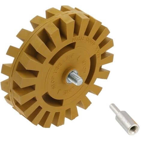 Gomme Abrasive pour Retirer Autocollants et Rayures - 4 Pouces avec Adaptateur 6mm - pour Voiture et Surfaces - Diamètre 25mm (1/4)