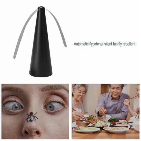 Ventilateur Repousse-mouches De Table - Avec LED - Rechargeable USB - Idéal Pour Pique-nique, Barbecue, Repas En Extérieur