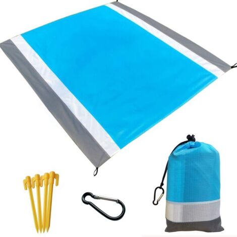 Tapis de Plage Anti-Sable - 200 x 210 cm - Couverture Imperméable et Isolante - pour Plage, Pique-Nique ou Camping - Facile à Nettoyer (1/3)