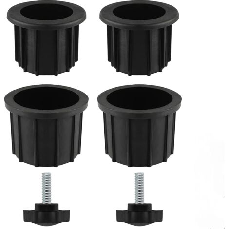 Vis de parasol pour tube de 2,17 pouces (55 mm), lot de 4, noir – Pour fixation parasol dans table terrasse, balcon, acier galvanisé, installation facile sans perçage, stable
