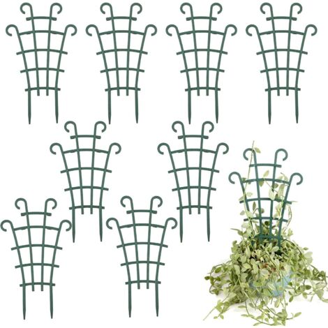 Kit de 10 supports pour plantes grimpantes avec treillis et tuteurs – Aide à la croissance des plantes, pour DIY jardin, rosiers, vignes, matériau résistant UV, facile à assembler (1/3)