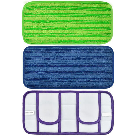 Lot de 3 Pads Compatibles Swiffer Sweeper - Têtes de Rechange à Fixation Velcro pour Balai Plat, Usage Sec et Humide, Nettoyage Polyvalent (1/4)