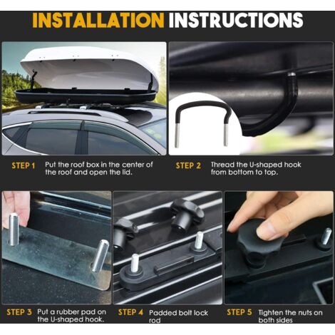Kit De 4 Clips De Fixation Rapide Universels Pour Coffre De Toit - Compatible Thule, Yakima, Barres Rondes Ou Carrées