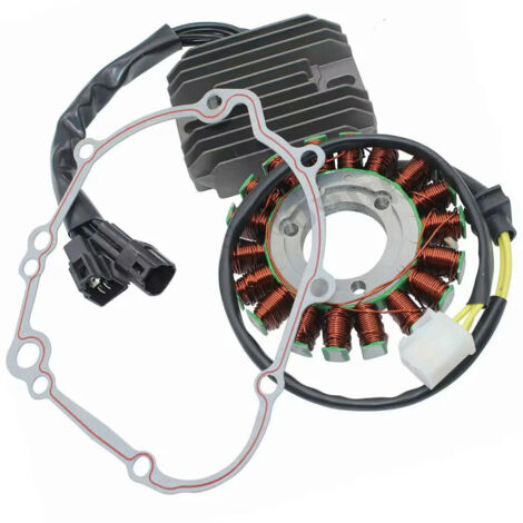 Kit de réparation de système de charge pour Suzuki GSXR600/750/1000 (modèle jusqu'à 2005) (3 pièces) : bobine de stator + joint d'étanchéité + redresseur Kit de réparation de magnéto pour moto