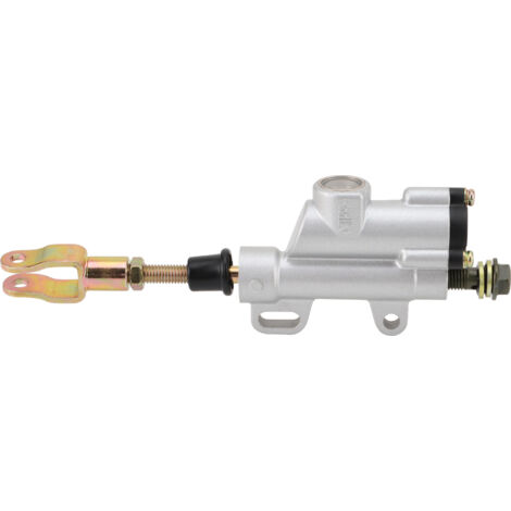 Pompe de frein hydraulique arrière universelle argentée, compatible avec les pièces de modification et de remplacement de l'étrier de frein arrière des motos/véhicules tout-terrain/VTT.