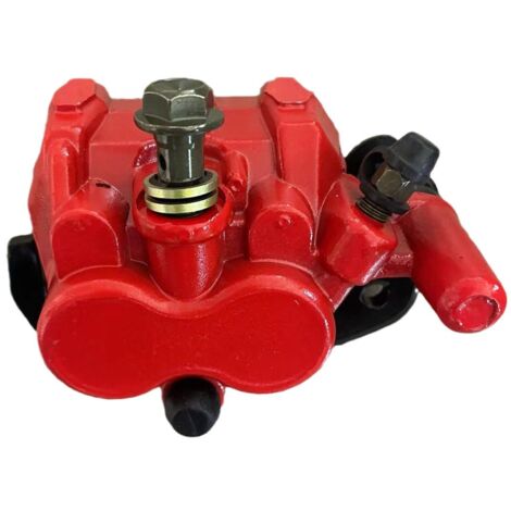 Ensemble étrier de frein à disque arrière rouge avec plaquettes de frein, compatible avec les pièces de mise à niveau pour VTT/karts quatre places de 50 à 250 cm3. (1/4)