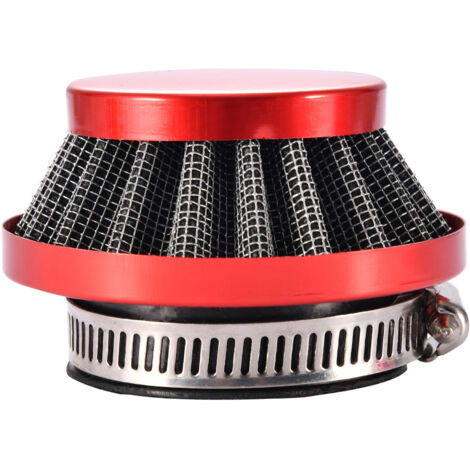 Filtre à air métallique rouge de 35 mm compatible avec les motos 2 temps de 47 cm3 et 49 cm3, filtre à air haute performance, accessoire d'admission de modification universel. (1/5)