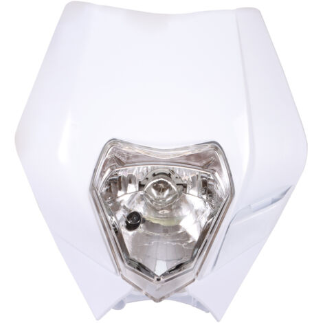 Carénage de phare pour moto supermoto, cache de phare universel blanc, diffuseur de phare avant, pièces de modification de carénage avant pour moto de route supermoto. (1/5)