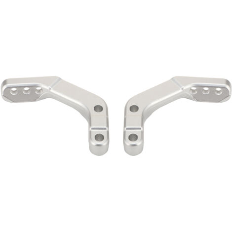 Support de protège-mains universel pour moto 28 mm / Embout de tube de guidon en aluminium blanc argenté usiné CNC, pour véhicules tout-terrain (1/5)