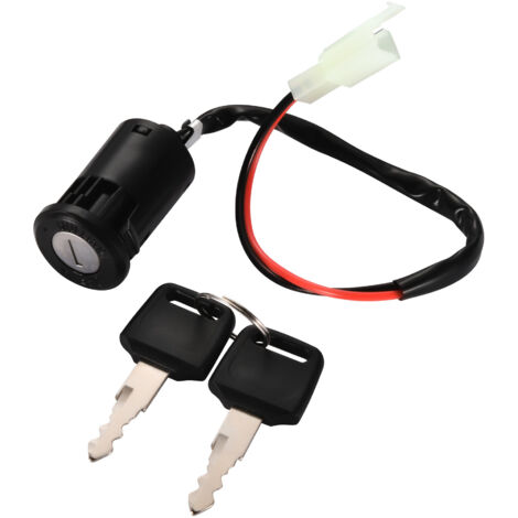 Pièces de rechange universelles pour interrupteur d'allumage à 2 fils, verrou de clé, interrupteur de démarrage et interrupteur principal antivol pour scooter/moto électrique (1/5)