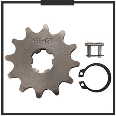 Pignon avant à 12 dents, spécification 428, petit pignon, diamètre d'alésage de 17 mm, convient aux véhicules tout-terrain/quads/accessoires de transmission de chaîne de moto. (1/5)