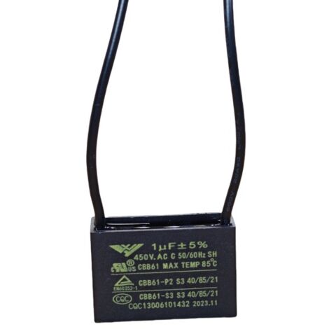 [5 Composants d'équipement] Condensateur de démarrage CBB61 1UF 450V avec fils - Condensateur de fonctionnement universel pour équipements éoliens, diamètre 35 mm, 85 °C