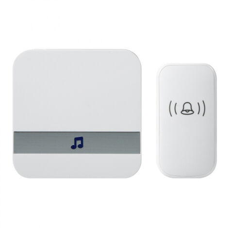 Sonnette électronique sans fil à écran tactile avec 52 pistes musicales numériques, émetteur à écran tactile haute résolution, transmission longue portée et volume réglable. (1/5)