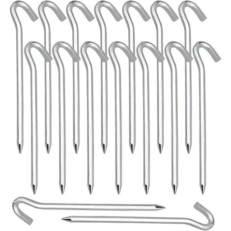 Piquets de fixation pour tente – Lot de 20 – Acier galvanisé 180 mm – Antirouille pour sols durs et terrains accidentés