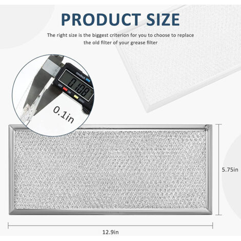 Compatible avec le filtre à graisse pour four à micro-ondes Whirlpool/GE W10208631, filtre en aluminium haute efficacité, accessoire pour four à micro-ondes de cuisine. (1/3)