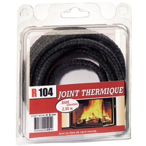 Crea – Joint thermique fibre de verre 6mm – Étanchéité haute température pour insert de cheminée – Réduit consommation bois – Installation facile (1/4)