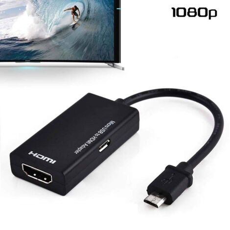 Linghhang – Adaptateur micro USB vers HDMI – Résolution 1920x1080 à 60Hz – Audio 7.1 LPCM – Compatible avec smartphones et téléviseurs HD (1/5)