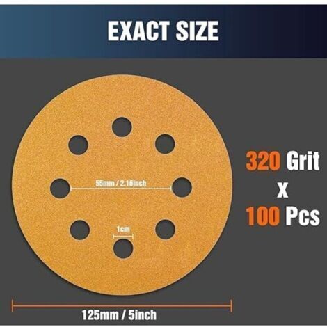 Lot De 50 Disques De Ponçage – 3,94 Pouces, Grain 320, Crochet Aluminium, Uxcell