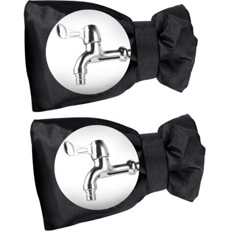 Housse de Robinet Extérieur Couvercle de Protection Antigel de Robinets Vent Résistant Imperméable pour Hiver Jardin Noire 2 Pièce (1/5)