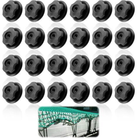 24 PCS Goujons Ronds avec Vis et Boutons de Bâche, Idéal pour Fixer Filets de Remorque, Bâches et Charges Légères, Accessoires Universels pour Remorques et Véhicules (1/5)