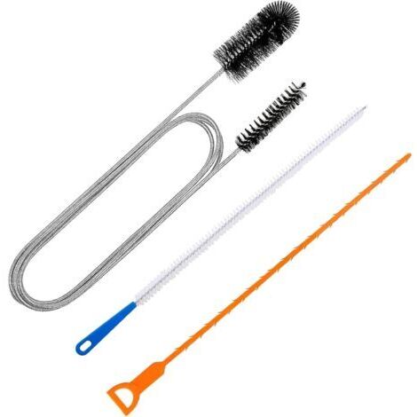 Kit de Nettoyage de Drain 3 Pièces : Brosse de Furet Deboucheur en Acier Inoxydable, Outil de Deboucheur Canalisation en Plastique, Brosse de Nettoyage Réutilisable pour Cuisine, Douche, Salle de Bain (1/5)