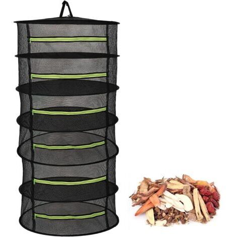 6 Couches Filet de Sechage, Sechoir Plantes, Filet de SéChage Plante, Sèche Herbes à Suspendre, Séchoir à Herbes, Filet Sechage Herbe pour SéCher Des Herbes, Bourgeons, Poissons, Vêtements (Noir) (1/5)