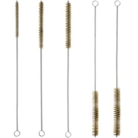 Lot de 5 brosses métalliques rondes en laiton - Brosse métallique en laiton - Brosse en acier - Brosse de nettoyage pour trous de tuyauterie - 6/8/10/12/15 mm (1/5)