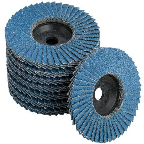 8er Set Fächerscheiben Lamellenscheiben für Winkelschleifer, Schleifmopteller Ø 76 mm x 10 mm, Hochwertige Schleifscheiben in Blau für Metall, Holz und PVC, Passend für 10,8-12V Winkelschleifer (1/5)