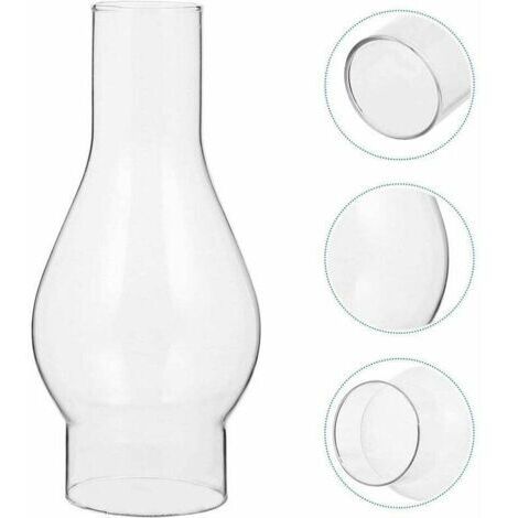 Abat-jour en Verre Transparent pour Lampe à Huile, Cheminée en Verre de Lampe à Pétrole, Abat-jour pour Lampe Kérosène, Accessoires Remplaçables (Size : Small) (1/4)