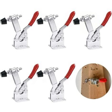 GH-201B - Lot de 5 tendeurs de genou robustes - Capacité : 90 kg - Tendeur vertical à libération rapide - Pour travaux manuels, fonctionnement de machines (1/5)