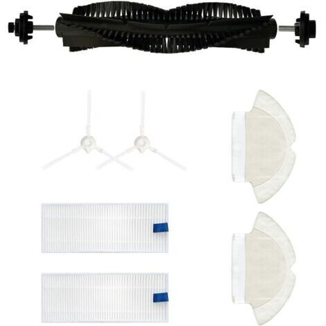Lot de 7 accessoires pour robot aspirateur Tefal Rowenta X-plorer Serie 75 RG7687, brosse principale/2 brosses latérales/2 chiffons/2 filtres (1/5)