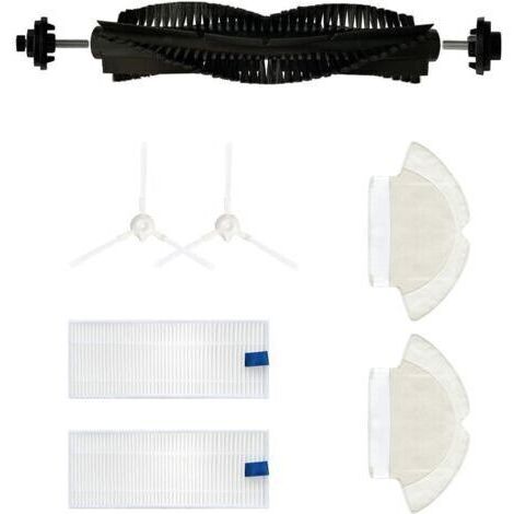 Lot de 7 accessoires pour robot aspirateur Tefal Rowenta X-plorer Serie 75 RG7687, brosse principale/2 brosses latérales/2 chiffons/2 filtres (1/5)