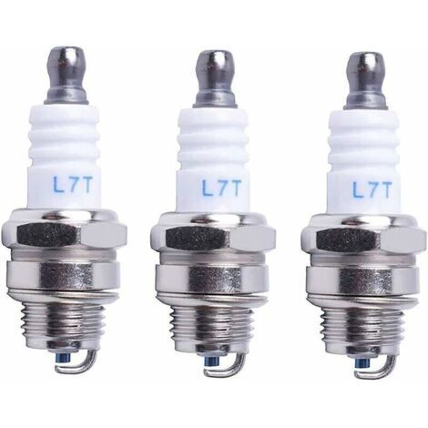 Bougie d'allumage L7T Tronçonneuse Tondeuse à gazon Petit Moteur Accessoire Pièces Compatible avec STIHL Hus-qvarna Rep NGK BPMR7A 4626 Equivalence RCJ6Y Champion Bosch WSR6F,Pack de 3,de (1/4)