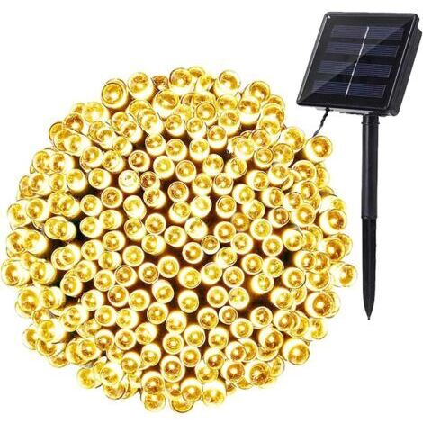 Guirlande Lumineuse Exterieur Solaire, 22M 200 LED Noel Lumineuse Solaire 8 Modes Etanche Lumière Lampe Décoratives pour Noel Jardin Patio Arbres Clôture Mariage Terrasse Maison, Blanc Chaud (1/5)
