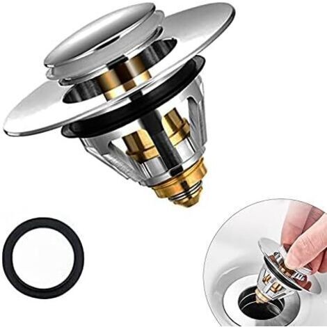 CSPARKV (6.2×6.2×5cm)Bouchon de Lavabo, Pop-Up Universel avec Flitre Cheveux de Vidange Anti-Odeur Anti-Bloqué, Acier Inoxydable Bonde pour Baignoire d'Évier de Cuisine (1/4)
