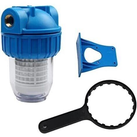 CSPARKV (11.×18.5×8.8cm)Préfiltre de Sédiments Filtre à Eau en Plastique 1/2" avec Cartouche pour Pompes de Jardin Aqueducs Agricoles et Domestiques (1/4)