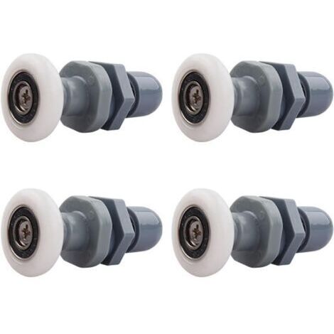 Roulettes Porte de Douche, Roulette Porte Coulissante Douche en Laiton 4 Pièces pour Rouleau pour Remplacement de Douche Coulissante Verre Porte Coureurs Rouleaux (19MM) (1/5)