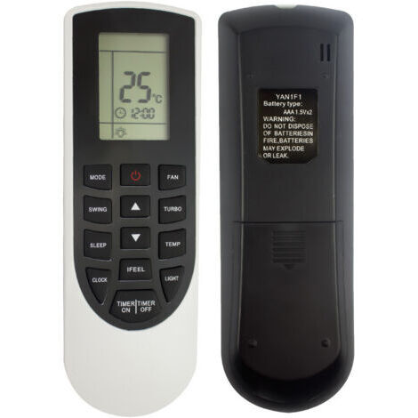 Home Télécommande YAN1F1 Remplacement Compatible avec Gree et Sharp Télécommande de Remplacement Universelle Couleur Noir et Blanc (1/5)
