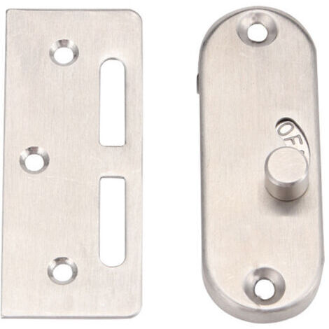 CSPARKV Serrure de porte coulissante à droit avec boucle de verrouillage de porte coulissante et verrou de porte de grange (1 paquet d'argent) (1/5)