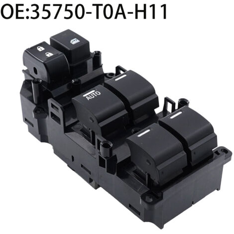 35750-T0A-H11 est un interrupteur à bouton-poussoir pour les lève-vitres électriques des véhicules Honda CR-V 2014-2017. (1/4)