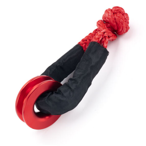 Accessoires de modification de voiture, corde de remorquage, manille souple, 17 tonnes, peut remplacer le crochet de remorquage en acier au carbone, corde nouée, orange (1 pièce par paquet). (1/4)