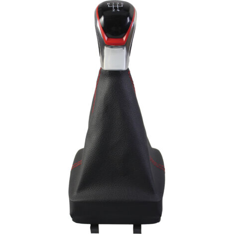 Kit de protection anti-poussière pour Volkswagen Polo 9N modèles 2002-2009, pommeau de levier de vitesse rouge, 5 vitesses, monobloc. (1/4)