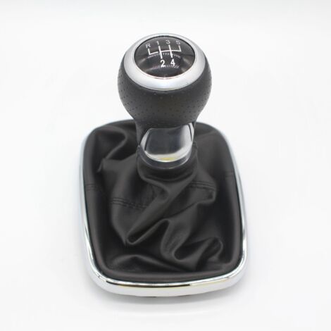 Kit de protection anti-poussière pour pommeaux de levier de vitesse Volkswagen Golf et Bora, accessoires de modification du pommeau de levier de vitesse, cuir à coutures rouges + pommeau rond rouge, k (1/4)