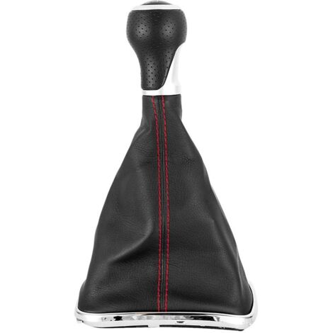 Convient aux voitures Volkswagen Golf et Bora, ensemble pommeau/levier de vitesse, accessoires de cabine du conducteur, ligne rouge électroplaquée et anneau rouge, 5 vitesses (R13524) un ensemble. (1/4)