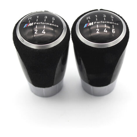 Convient aux pommeaux de levier de vitesse BMW, leviers de vitesse, style M en fibre, E87, E88, E90, logo M, argent, 5 vitesses, un paquet. (1/4)