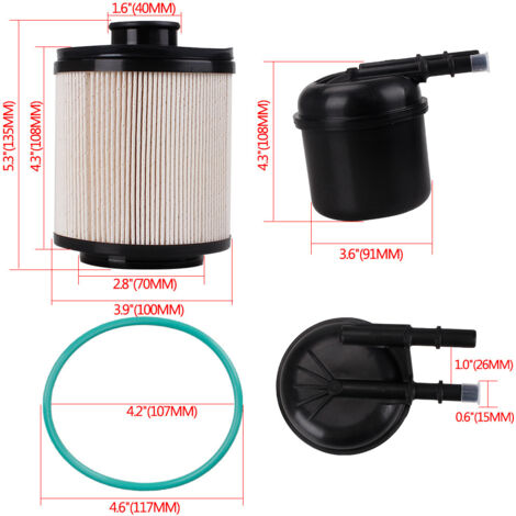 Kit filtre à carburant et séparateur d'eau FD4615 pour Ford F250, F350, F450 et F550 (11-16) (Un paquet) (1/4)