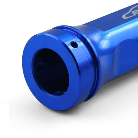 Cache-levier de frein à main de voiture, alliage d'aluminium, cache-levier de frein à main de voiture, cache de modification de levier de frein à main, cabine du conducteur (logo MOM), bleu, une pièce (1/4)