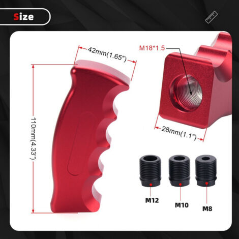 Accessoires de personnalisation automobile : manche de couteau, pommeau de levier de vitesse, levier de vitesse personnalisé en alliage d'aluminium, pommeau de levier de vitesse rouge, une pièce par p (1/4)