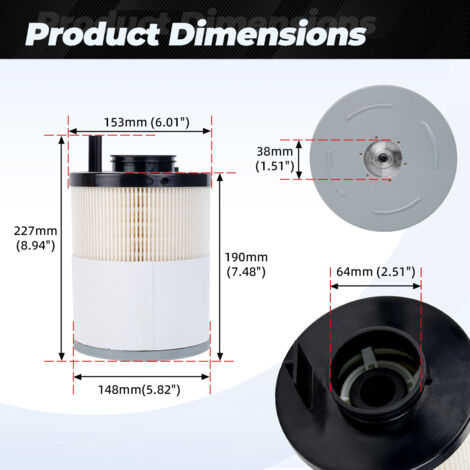 Filtre à carburant/séparateur eau/carburant pour moteur de camion PF46145 FS20083, beige, unité (1/4)